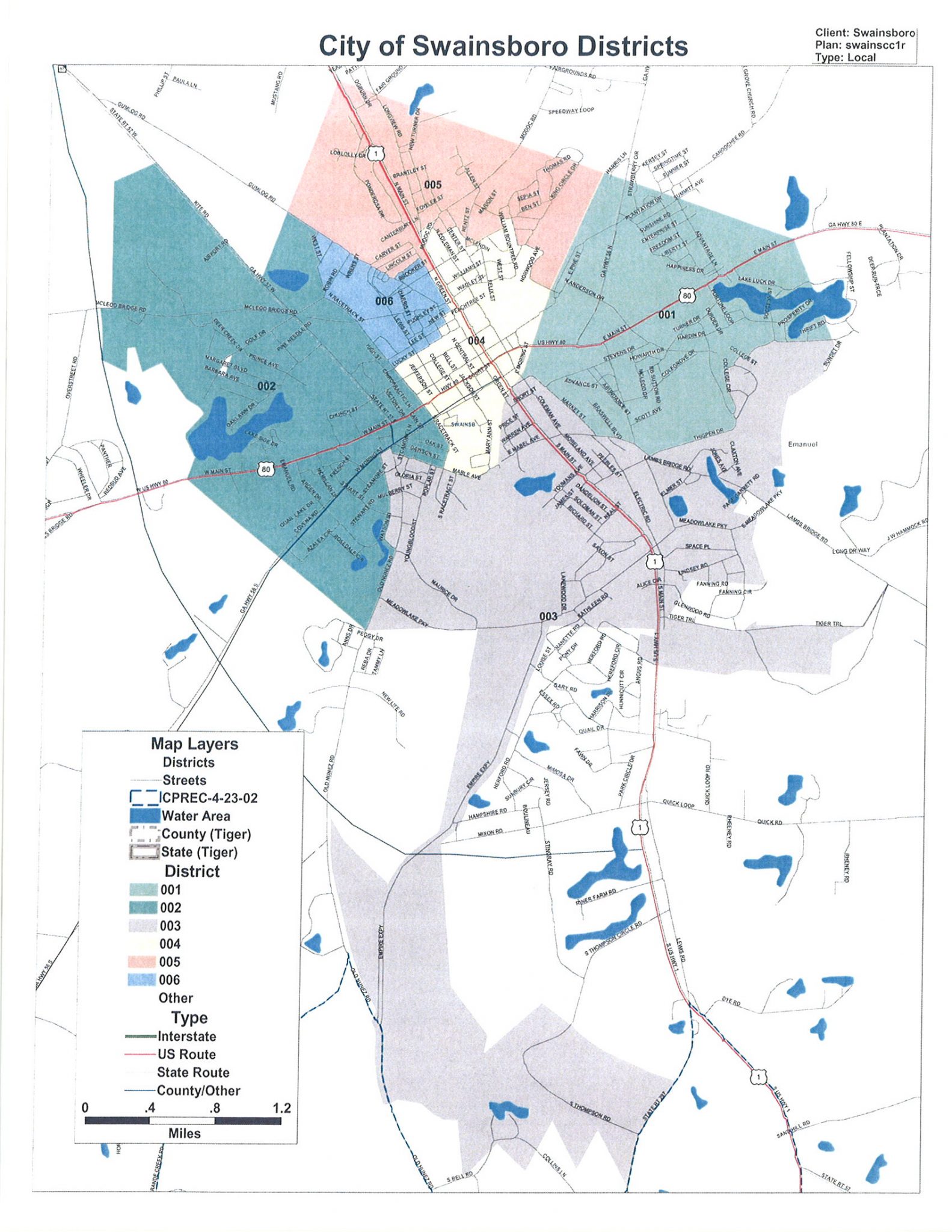 District Map City of Swainsboro